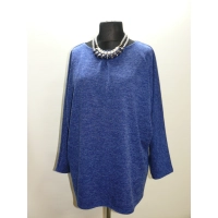 Melanżowy luźny sweter OVERSIZE kobaltowy XXL